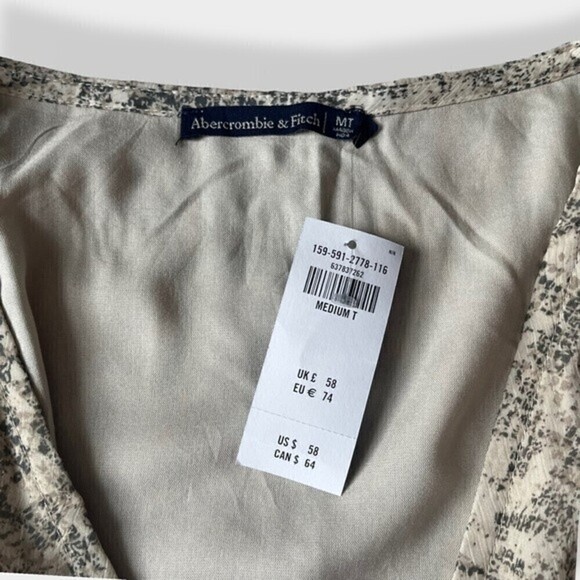 Abercrombie & Fitch Snakeskin Print Wrap Mini Dress M Tall - Picture 7 of 12